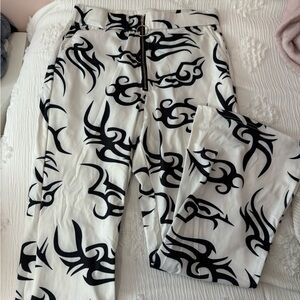 Black and White Flare Pants